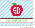 Note Cards/Stationery by Prints Charming - Blue Monogram Apple (Folded)