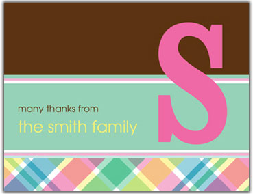 Prints Charming Folded Note Cards - Easter Plaid (N9050)