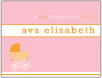 Prints Charming Folded Note Cards - Pink Carriage (N9002)