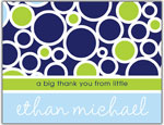 Prints Charming Folded Note Cards - Navy Bubble (N9005)
