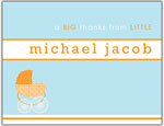 Prints Charming Folded Note Cards - Blue Carriage (N9009)