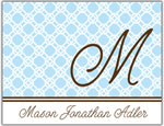 Prints Charming Folded Note Cards - Blue Lattice (N9010)