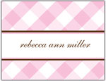 Prints Charming Folded Note Cards - Pink Gigham-H (N90102)