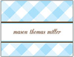 Prints Charming Folded Note Cards - Blue Gigham-V (N90103)