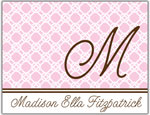 Prints Charming Folded Note Cards - Pink Lattice (N9012)