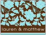 Prints Charming Folded Note Cards - Blue Floral (N9019)