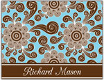 Prints Charming Folded Note Cards - Blue Fun Floral (N9022)