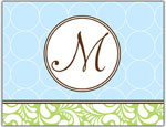 Prints Charming Folded Note Cards - Blue Chain Link-V (N9023)