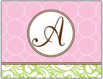 Prints Charming Folded Note Cards - Pink Chain Link-V (N9024)