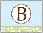 Prints Charming Folded Note Cards - Blue Chain Link-H (N9025)
