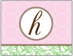 Prints Charming Folded Note Cards - Pink Chain Link-H (N9026)