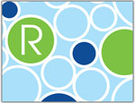 Prints Charming Folded Note Cards - Big Blue Bubble (N9030)