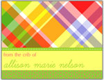 Prints Charming Folded Note Cards - Bright Plaid (N9038)