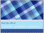 Prints Charming Folded Note Cards - Blue Plaid (N9039)