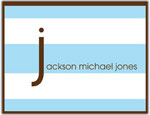 Prints Charming Folded Note Cards - Blue Stripe (N9047)