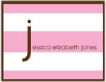 Prints Charming Folded Note Cards - Pink Stripe (N9048)
