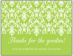 Prints Charming Folded Note Cards - Green Damask (N9067)