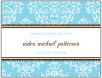 Prints Charming Folded Note Cards - Blue Floral Bank (N9070)