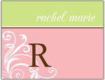 Prints Charming Folded Note Cards - Pink Flourish (N9076)
