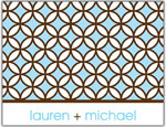Prints Charming Folded Note Cards - Blue/Brown Circle (N9078)