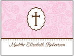 Prints Charming Folded Note Cards - Pink Cross (N9088)