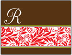Prints Charming Folded Note Cards - Christmas Floral Band (N9107)