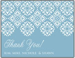 Prints Charming Folded Note Cards - Blue Damask (N9111)