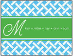 Prints Charming Folded Note Cards - Blue Lattice (N9113)
