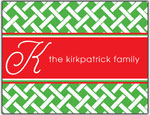 Prints Charming Folded Note Cards - Green Lattice (N9114)