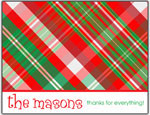 Prints Charming Folded Note Cards - Christmas Plaid (N9137)