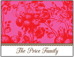 Prints Charming Folded Note Cards - Pink Damask (N9160)
