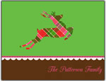 Prints Charming Folded Note Cards - Plaid Reindeer (N9161)