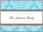 Prints Charming Folded Note Cards - Blue Floral Band (N9165)