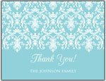 Prints Charming Folded Note Cards - Light Blue Damask (N9167)