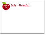 Queen Bee Personalized Stationery/Thank You Notes - Apple Graphic Initial (CC-86)