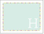 Queen Bee Personalized Stationery/Thank You Notes - Blue Framed Polka Dot (CC-21)