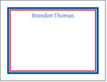 Queen Bee Personalized Stationery/Thank You Notes - Blue & Red Framed (CC-25)