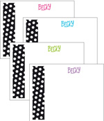 Queen Bee Personalized Stationery/Thank You Notes - Black & White Polka Dots (CC-66)