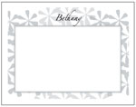 Queen Bee Personalized Stationery/Thank You Notes - Asterisk Flower Frame Silver (CC-75)