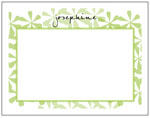 Queen Bee Personalized Stationery/Thank You Notes - Asterisk Flower Frame Green (CC-76)