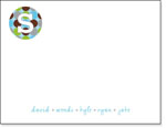 Queen Bee Personalized Stationery/Thank You Notes - Carnival Dots Blue (CC-79)