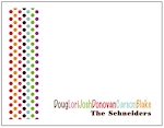 Queen Bee Personalized Stationery/Thank You Notes - Rainbow Dots (NC-117)