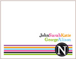 Queen Bee Personalized Stationery/Thank You Notes - Sassy Stripe Initial (NC-118)