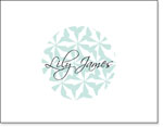 Queen Bee Personalized Stationery/Thank You Notes - Asterisk Flower Circle Blue (NC-125)