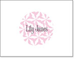 Queen Bee Personalized Stationery/Thank You Notes - Asterisk Flower Circle Pink (NC-126)