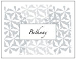 Queen Bee Personalized Stationery/Thank You Notes - Asterisk Flower Frame Silver (NC-129)