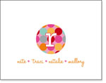 Queen Bee Personalized Stationery/Thank You Notes - Carnival Dots Pink (NC-132)