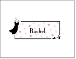 Queen Bee Personalized Stationery/Thank You Notes - Black Dress Polka Dot (NC-26)