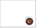 Queen Bee Personalized Stationery/Thank You Notes - Aqua & Chocolate Circle (NC-45)