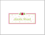 Queen Bee Personalized Stationery/Thank You Notes - Flower Hearts Polka Dot (NC-62)